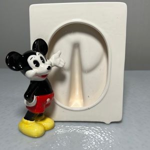 Vintage 1970 Disney Mickey Mouse Ceramic Porcelain Picture Frame Made In Japan
